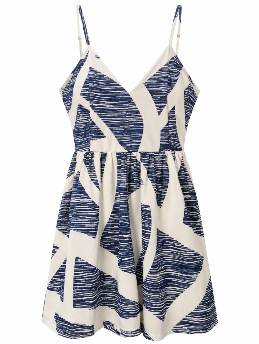 Blue & White Abstract Print Romper